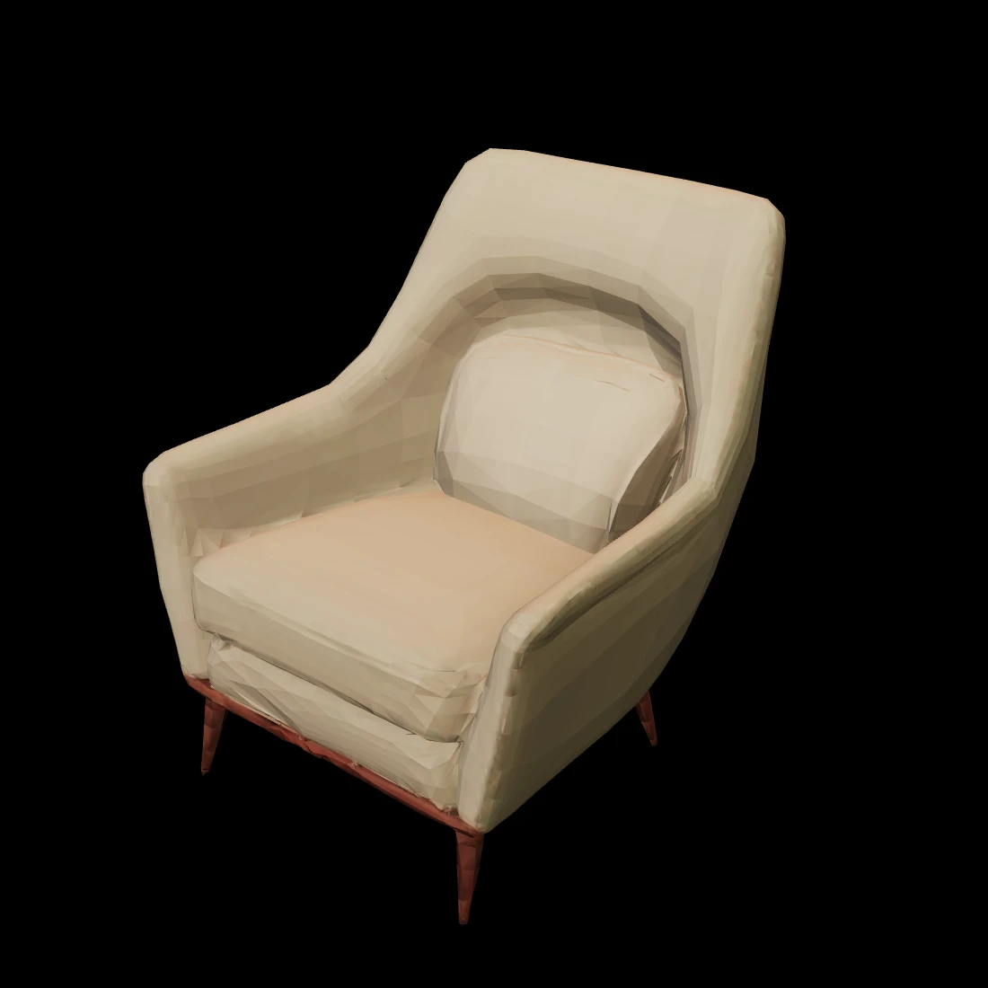 Armchair — stylized low-poly 3D model, 4083 triangles