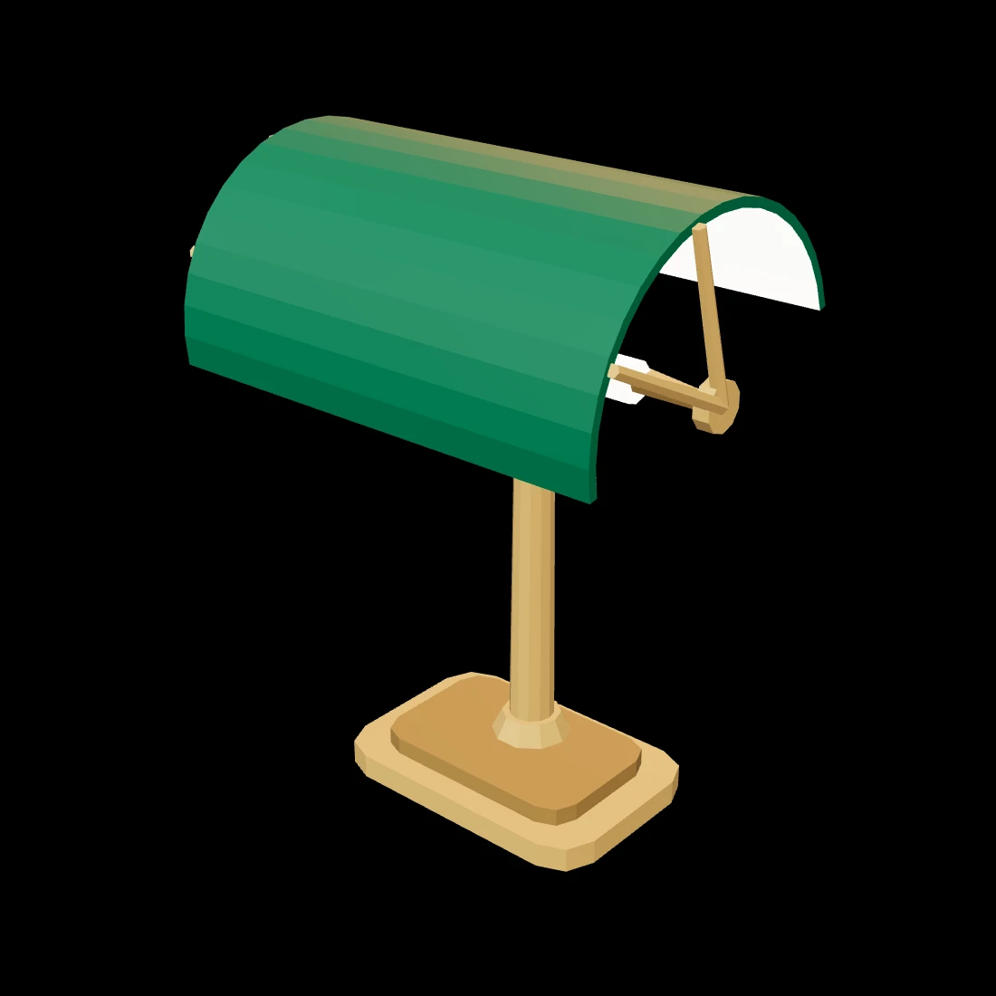 Banker's lamp — stylized low-poly 3D model, 788 triangles