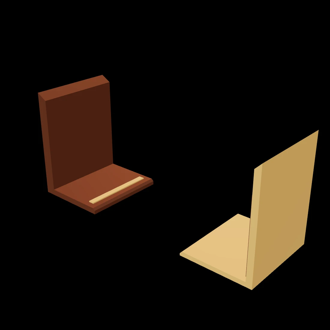 Book ends — stylized low-poly 3D model, 72 triangles