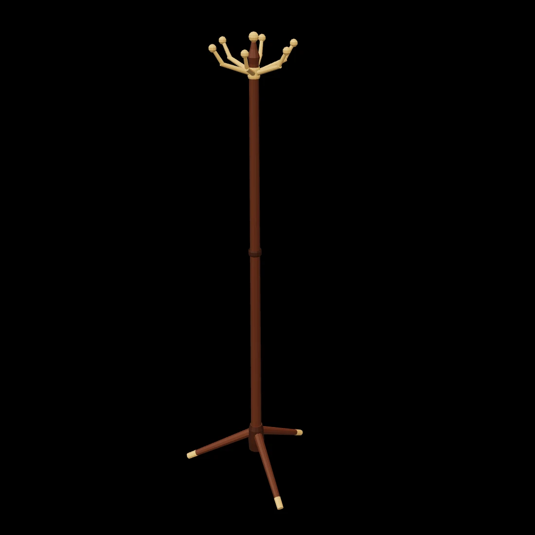 Coat stand — stylized low-poly 3D model, 2040 triangles