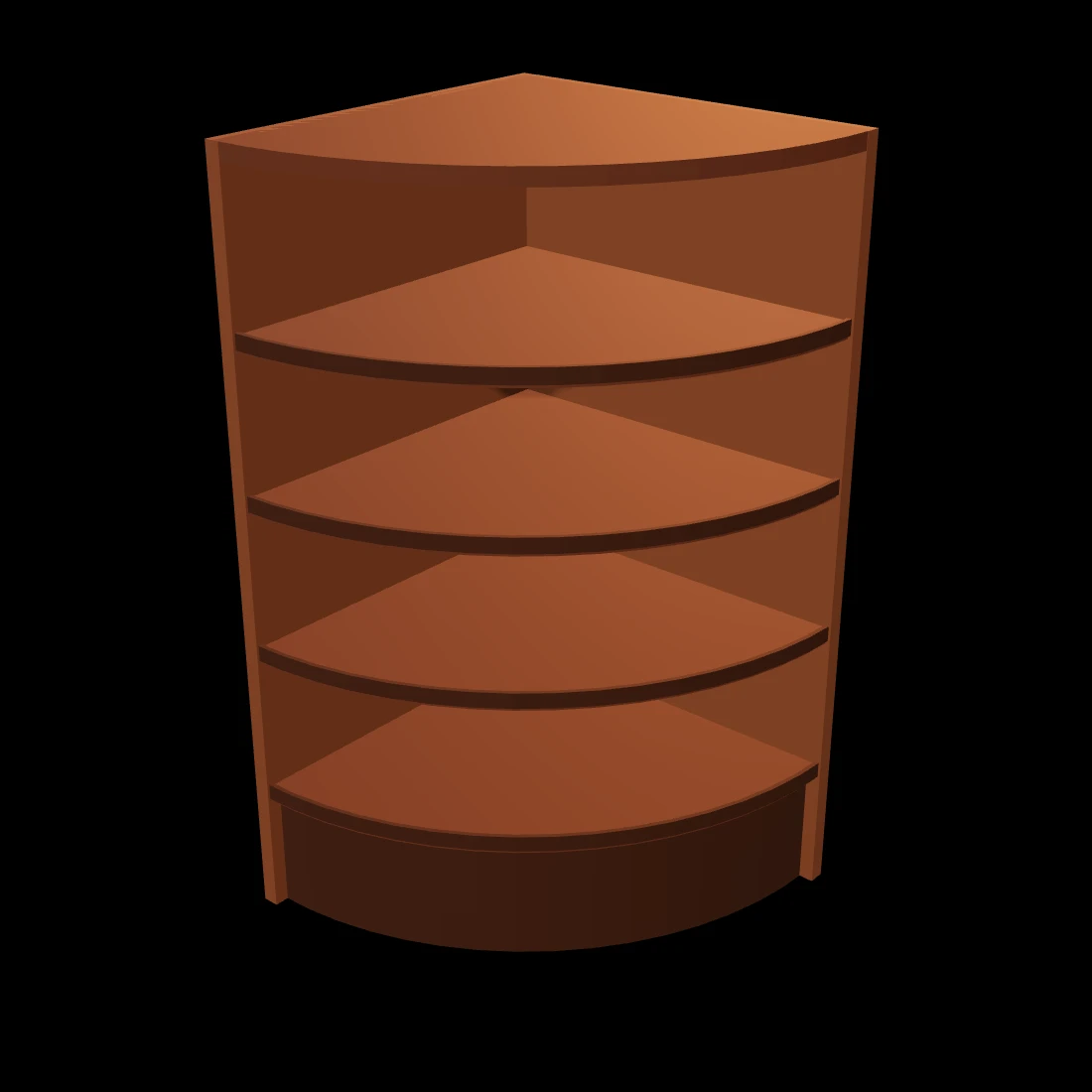 Corner shelf — stylized low-poly 3D model, 1024 triangles