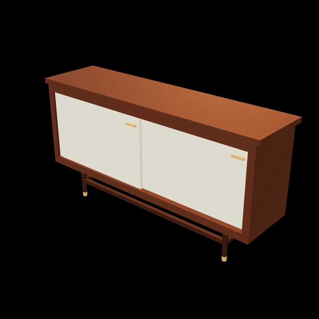 Credenza — stylized low-poly 3D model, 460 triangles