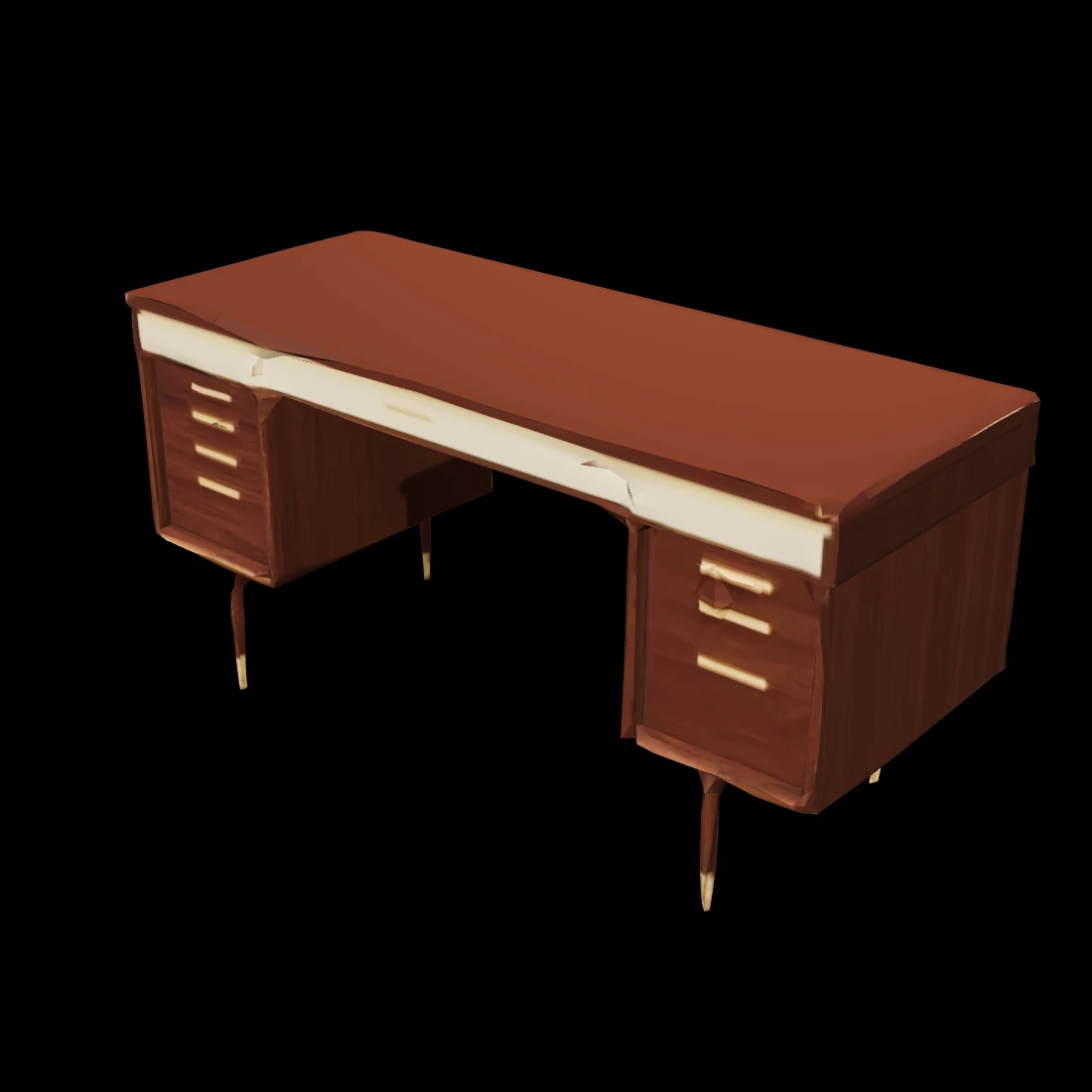 Executive desk — stylized low-poly 3D model, 2808 triangles