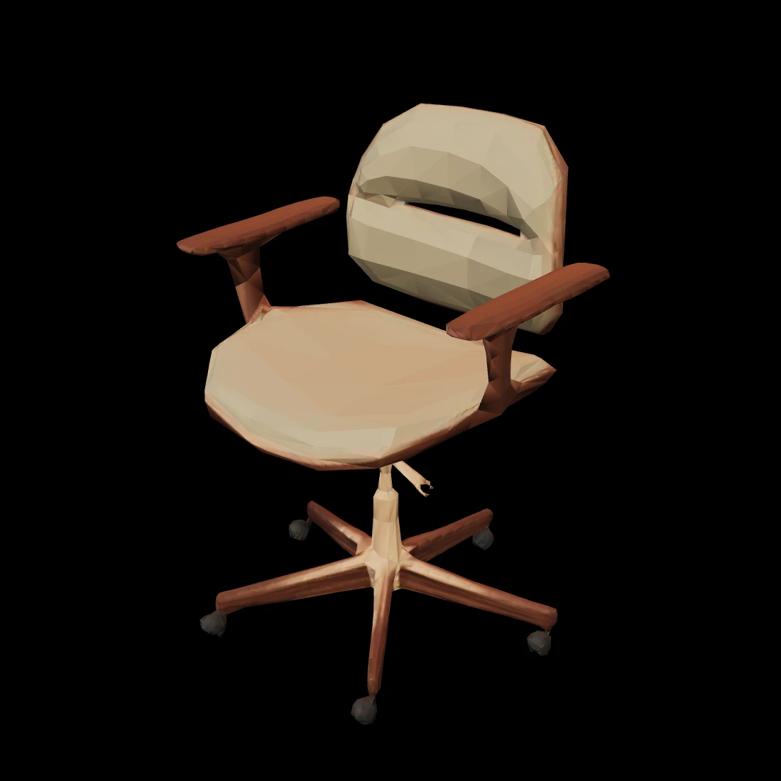 Desk chair — stylized low-poly 3D model, 5040 triangles