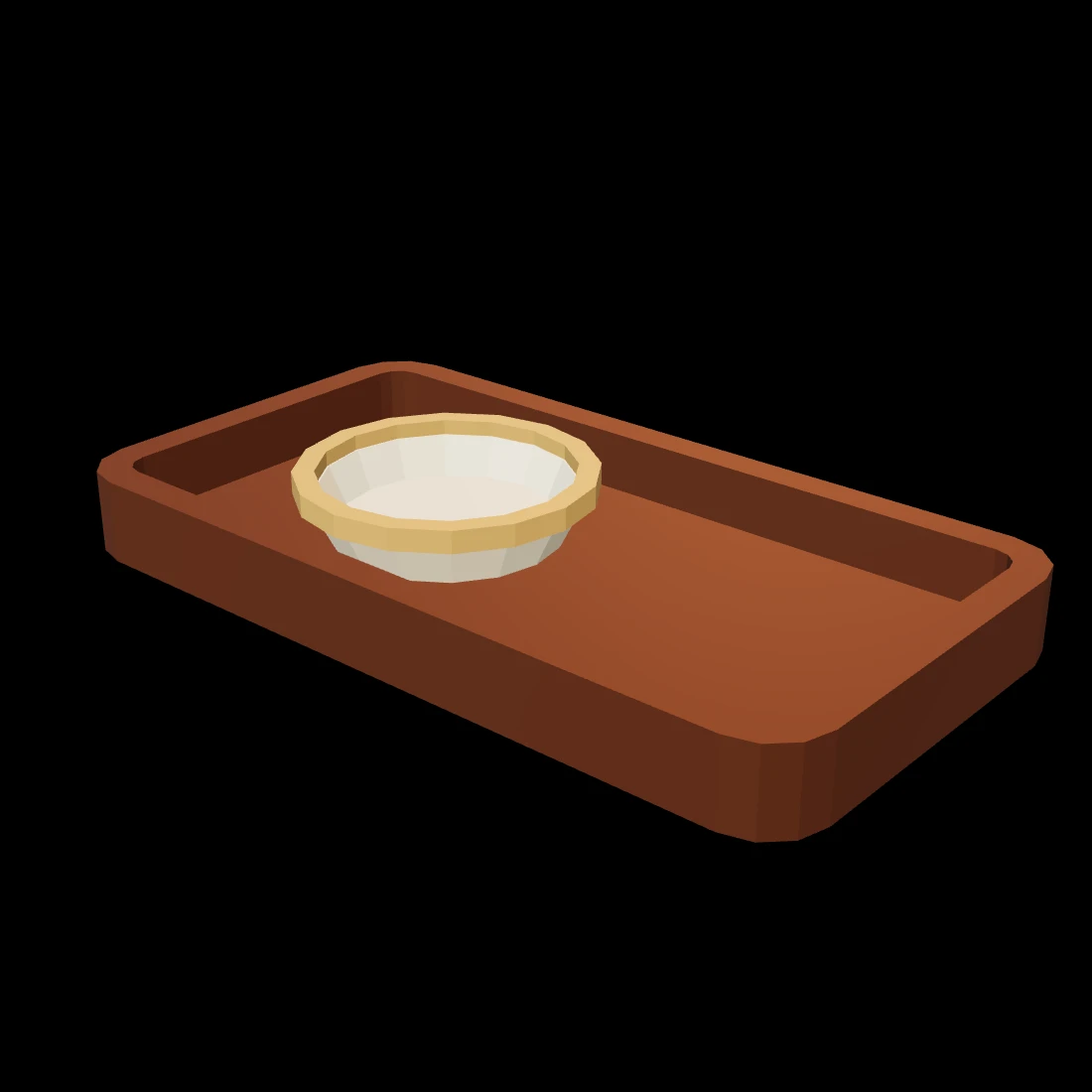 Desk dish — stylized low-poly 3D model, 376 triangles