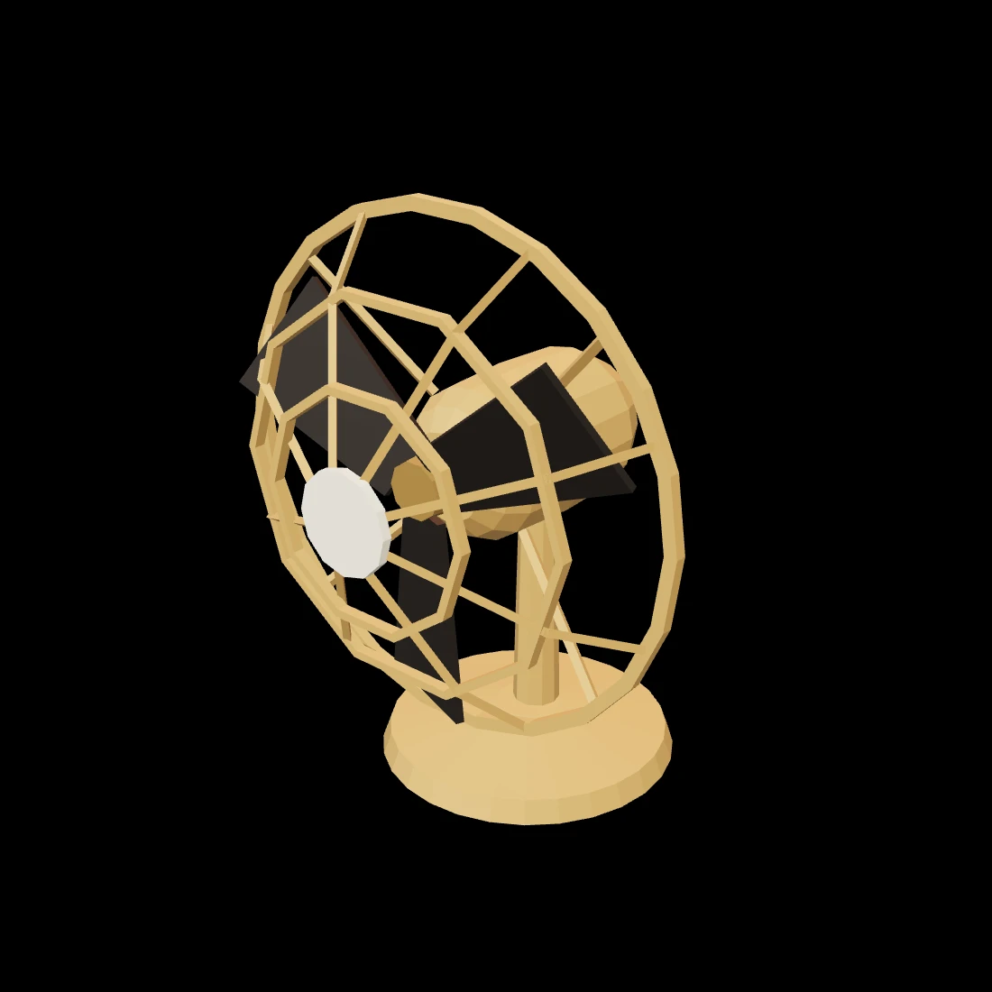Desk fan — stylized low-poly 3D model, 1192 triangles
