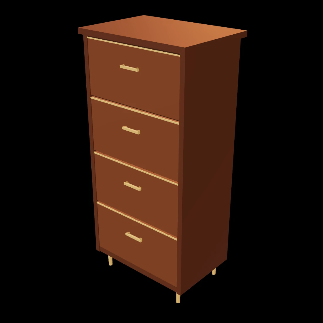 Filing cabinet — stylized low-poly 3D model, 452 triangles