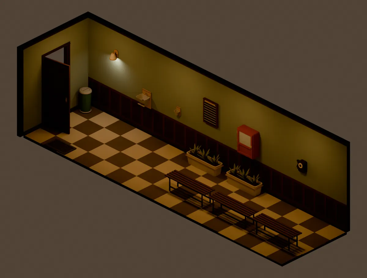 Corridor — studio render